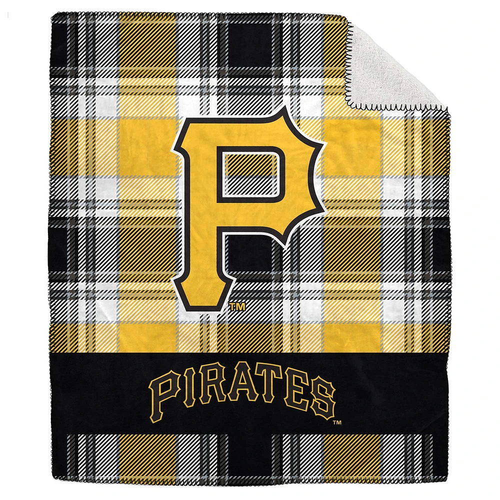 Pegasus Pittsburgh Pirates 50" x 60" Plaid Flannel Sherpa Plush Blanket