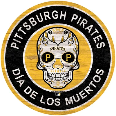 Pittsburgh Pirates 12'' Sugar Skull Circle Sign
