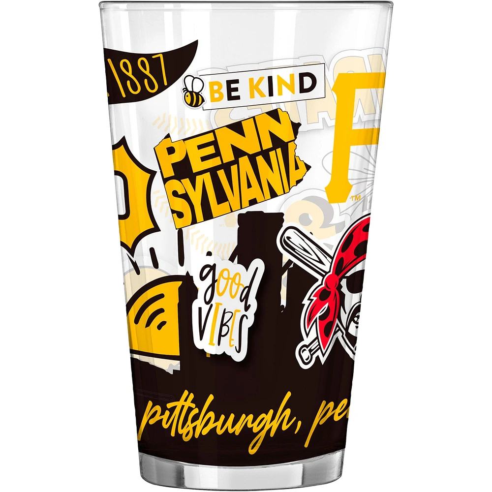 Pirates de Pittsburgh 16 oz. Verre à pinte indigène