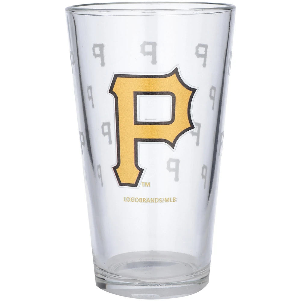 Pirates de Pittsburgh 16 oz. Verre à bière avec logo gravé satiné