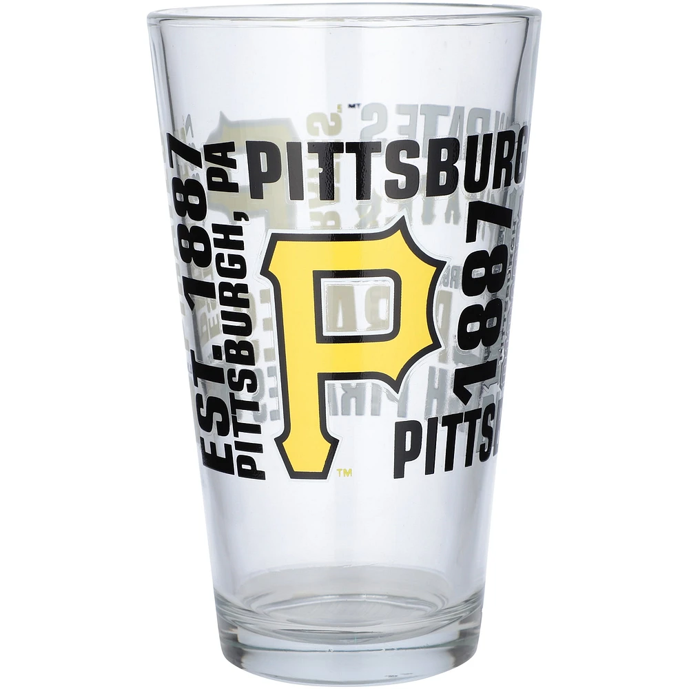 Pirates de Pittsburgh 16 oz. Verre à pinte esprit d'équipe