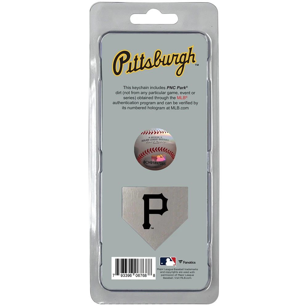 Porte-clés en terre des Pirates de Pittsburgh - Rempli de terre utilisée lors d'un match à domicile