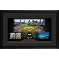 Pittsburgh Pirates Framed 10" x 18" Stadium Panoramic Collage with a Piece of Game-Used Baseball - Limited Edition of 500