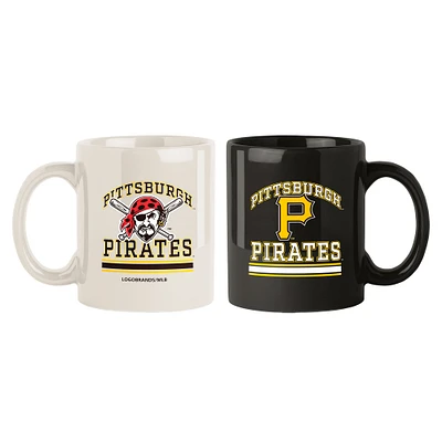 Lot de deux tasses colorées de 15 oz des Pirates de Pittsburgh