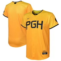 Maillot réplique Nike doré Pittsburgh Pirates City Connect pour enfants d'âge préscolaire