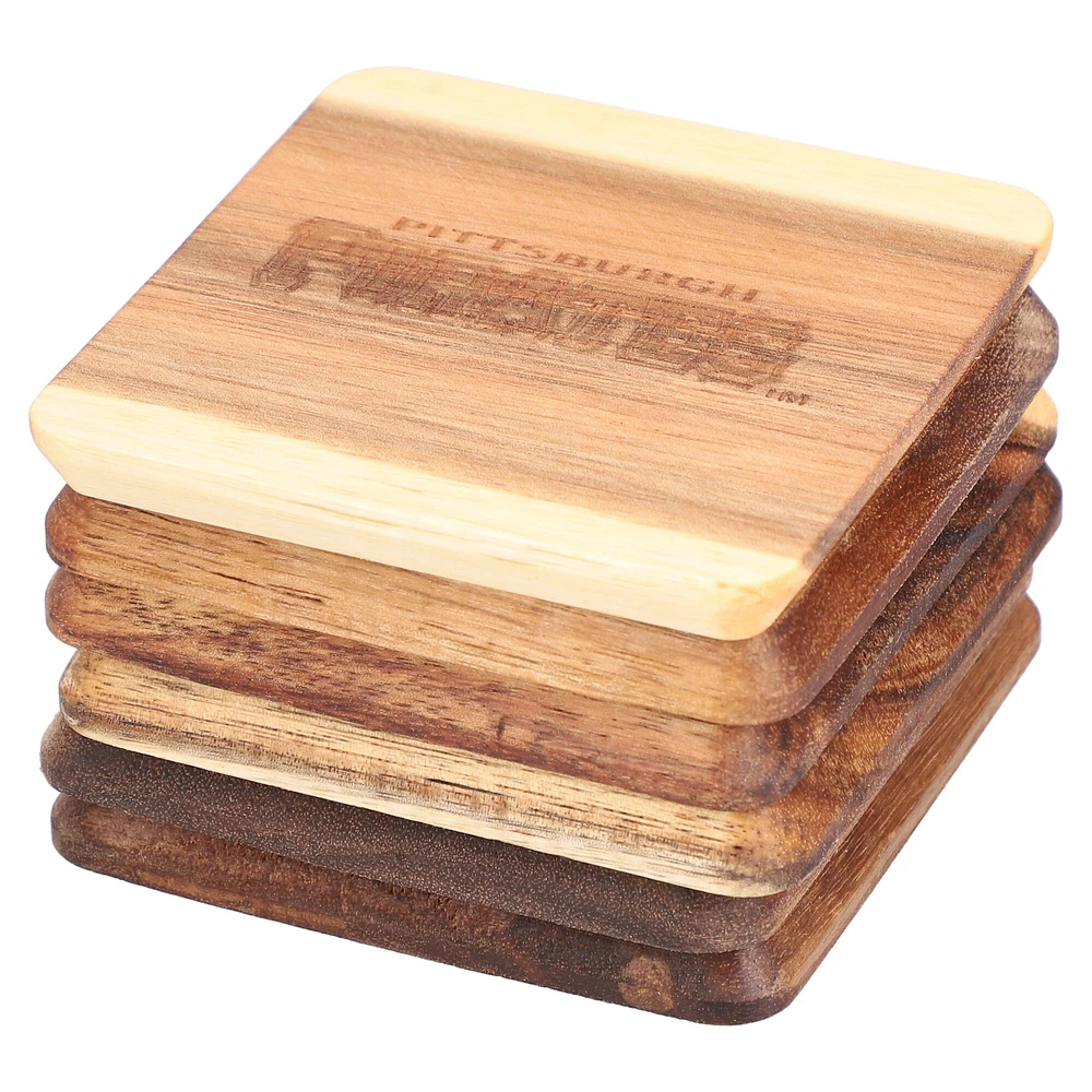 The Memory Company Pittsburgh Pirates 6-Pack Acacia Wood Coaster Set