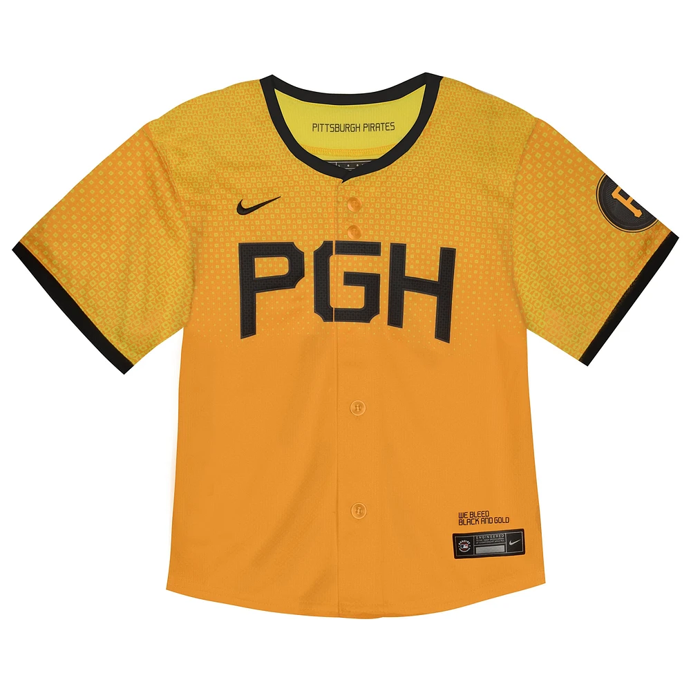 Maillot Nike Pittsburgh Pirates City Connect Limited jaune pour tout-petit