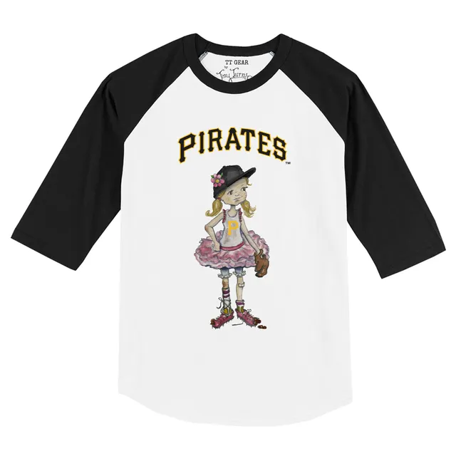 Pittsburgh Pirates Tiny Turnip Girls Toddler Base Stripe Fringe T-Shirt