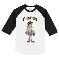 Youth Tiny Turnip Black Pittsburgh Pirates Baseball Bow T-Shirt Size: Large