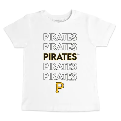 Women's Tiny Turnip White Pittsburgh Pirates Stacked T-Shirt