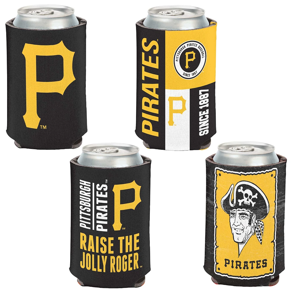 WinCraft Pittsburgh Pirates, paquet de 4, 12 oz. Ensemble refroidisseur de canettes