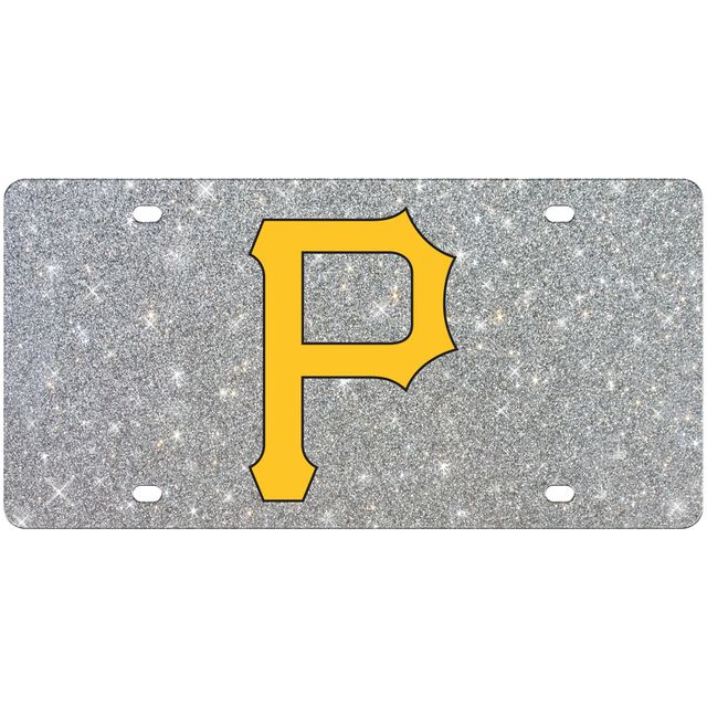 WinCraft Pittsburgh Pirates Plaque d'immatriculation en acrylique à paillettes