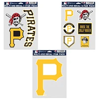 Lot de trois autocollants WinCraft pour fans des Pirates de Pittsburgh