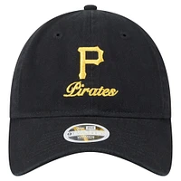 Casquette ajustable 9TWENTY Preppy Team des Pirates de Pittsburgh de New Era pour femme, noire