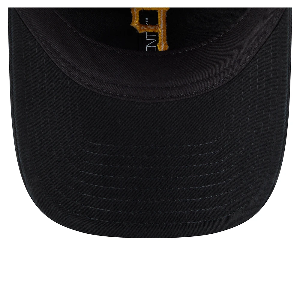 Casquette ajustable 9TWENTY Preppy Team des Pirates de Pittsburgh de New Era pour femme, noire