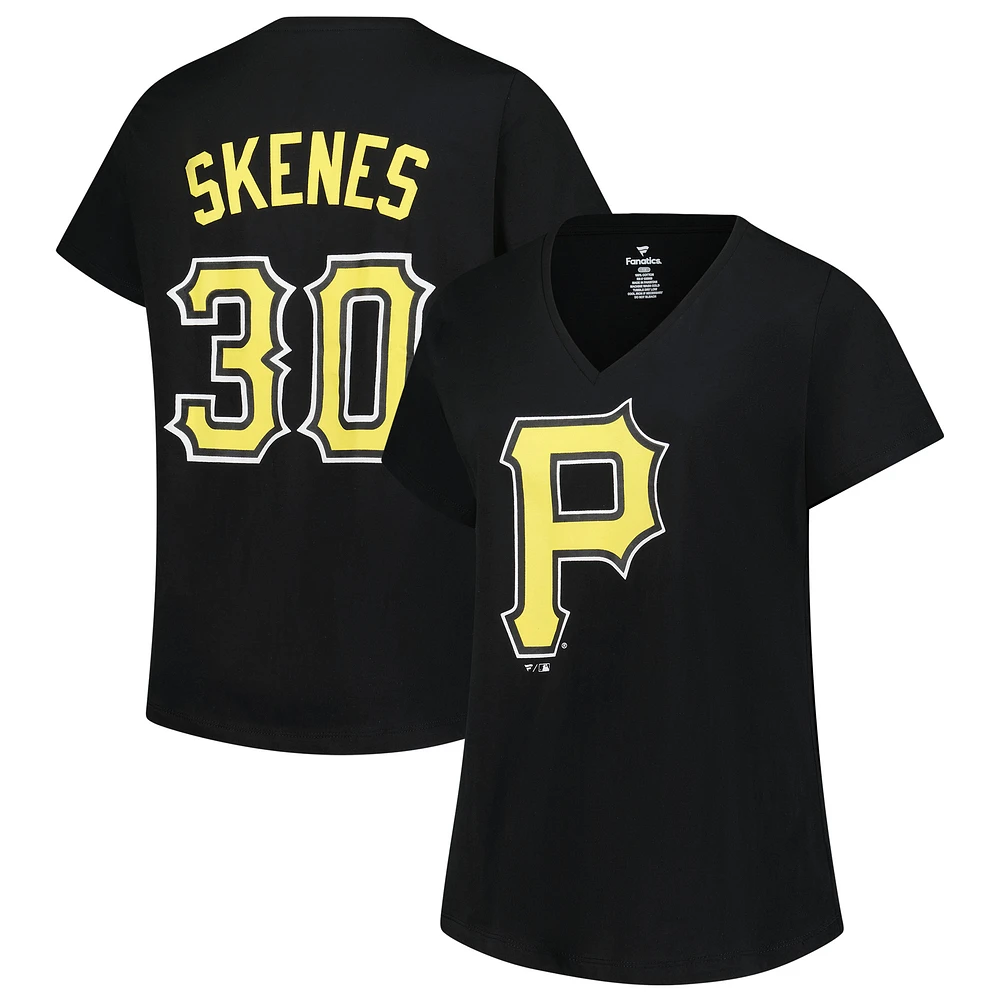 Women's Profile Paul Skenes Black Pittsburgh Pirates Plus Name & Number V-Neck T-Shirt