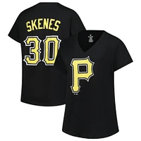 Women's Profile Paul Skenes Black Pittsburgh Pirates Plus Name & Number V-Neck T-Shirt