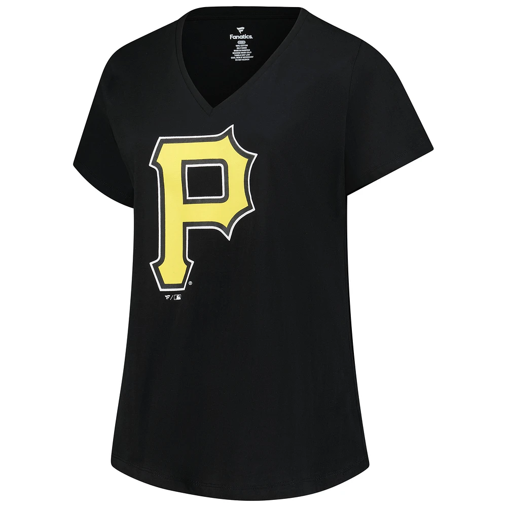 Women's Profile Paul Skenes Black Pittsburgh Pirates Plus Name & Number V-Neck T-Shirt