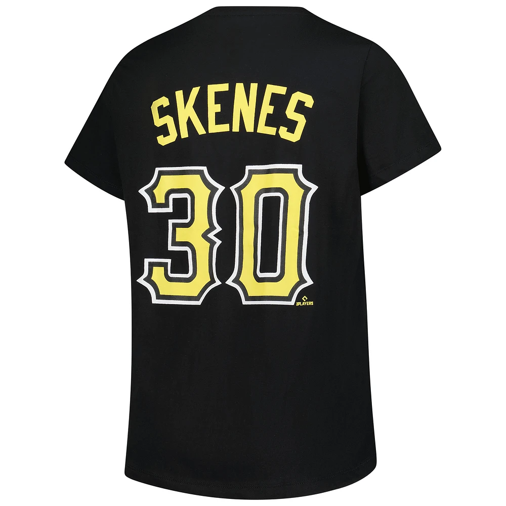 Women's Profile Paul Skenes Black Pittsburgh Pirates Plus Name & Number V-Neck T-Shirt