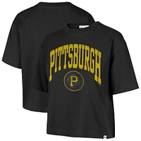Women's '47  Black Pittsburgh Pirates City Connect Shale Drop Shoulder Cropped T-Shirt