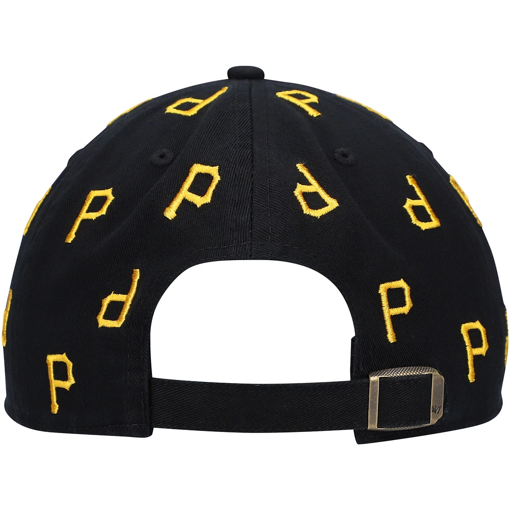 Women's '47 Black Pittsburgh Pirates Confetti Clean Up Adjustable Hat