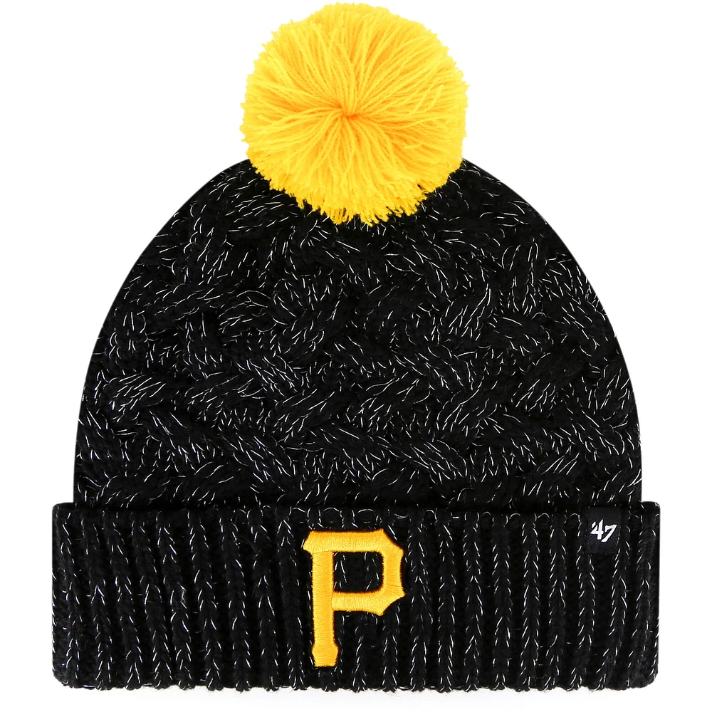 Women's '47 Black Pittsburgh Pirates Knit Cuffed Hat with Pom