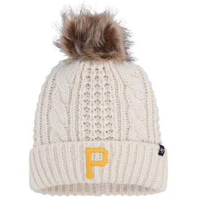 Bonnet en tricot à revers Meeko Pittsburgh Pirates '47 crème pour femme avec pompon