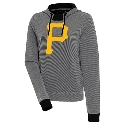Sweat à capuche noir/blanc pour femme Antigua Pittsburgh Pirates Axe Bunker Tri-Blend