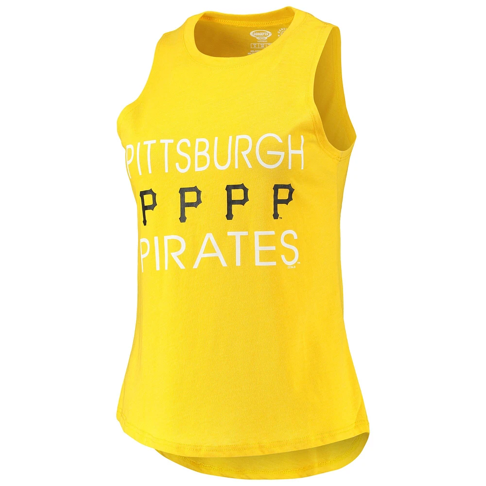 Concepts Sport Débardeur et pantalon pour femme Noir/doré Pittsburgh Pirates Meter Muscle Ensemble de nuit