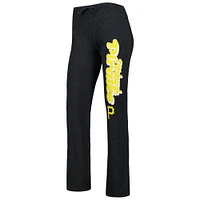 Concepts Sport Heather Noir/Or Pittsburgh Pirates Wordmark Meter Muscle Débardeur et pantalon Ensemble de nuit