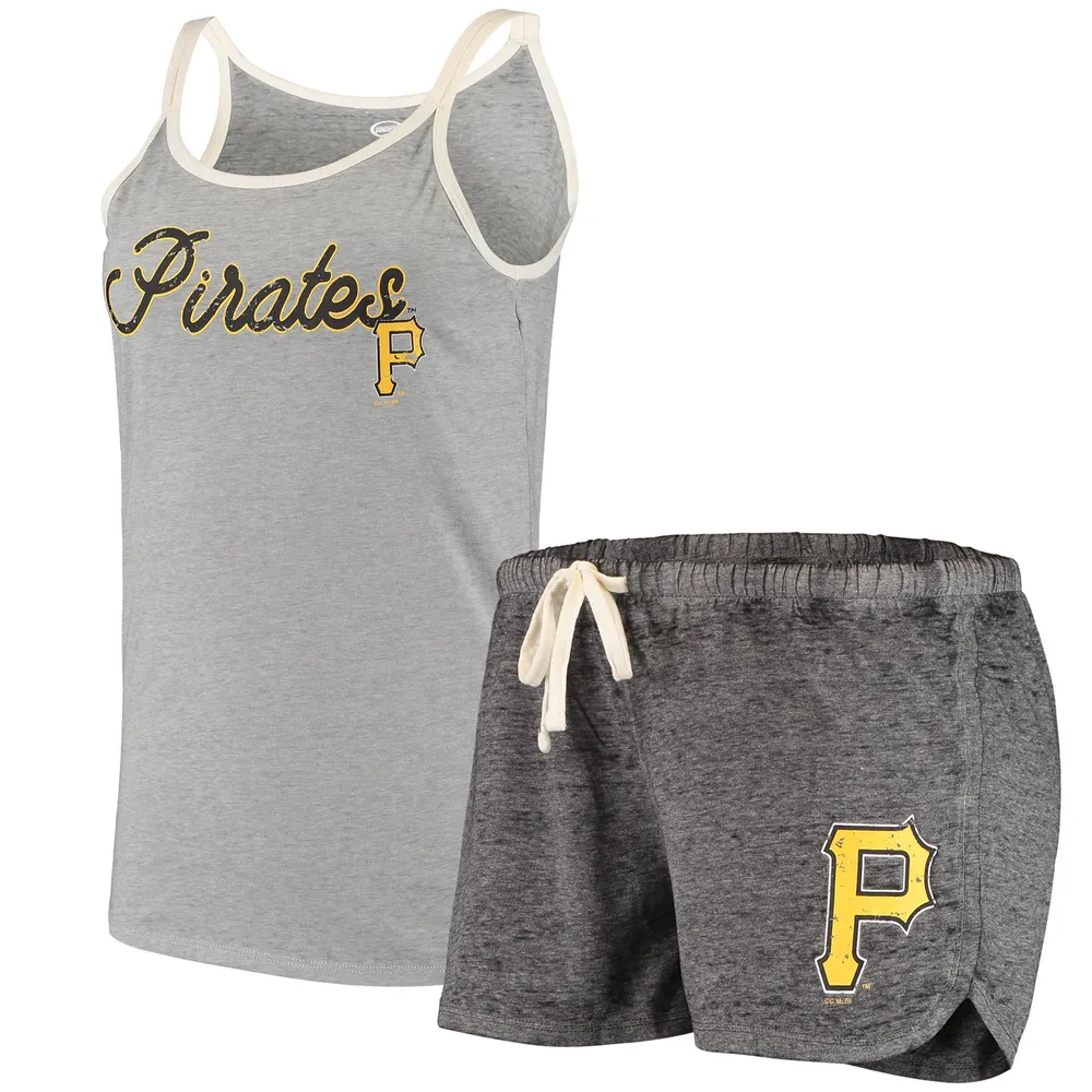 Concepts Sport Women's Heathered Charcoal Pittsburgh Pirates Sport Tank Top  and Shorts Sleep Set