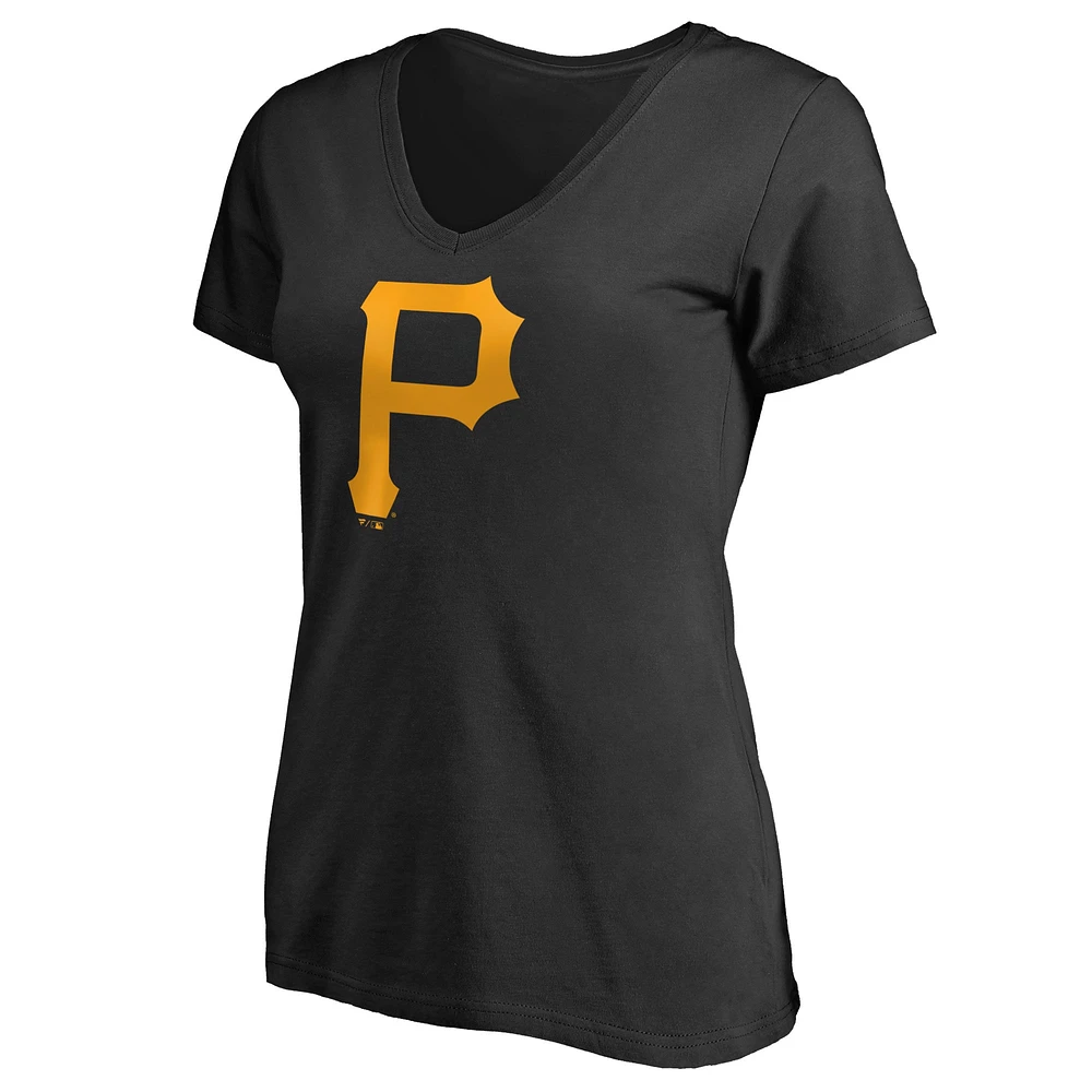 Ensemble t-shirt à manches courtes et longues Fanatics noir/gris chiné pour femme des Pirates de Pittsburgh