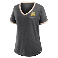 Women's Fanatics Black Pittsburgh Pirates Binge Worthy Stadium Slub V-Neck T-Shirt