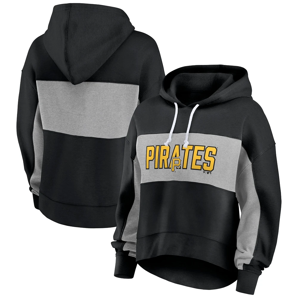 Sweat à capuche noir pour femmes Fanatics Pittsburgh Pirates Filled Stat Sheet