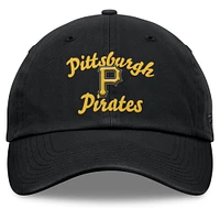 Casquette ajustable noire avec logo fondamental des Pirates de Pittsburgh Fanatics pour femmes