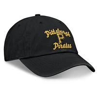 Casquette ajustable noire avec logo fondamental des Pirates de Pittsburgh Fanatics pour femmes