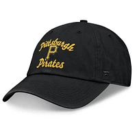 Casquette ajustable noire avec logo fondamental des Pirates de Pittsburgh Fanatics pour femmes