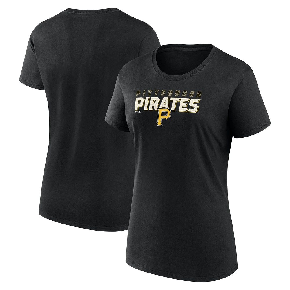 T-shirt noir pour femme Fanatics Pittsburgh Pirates Lean