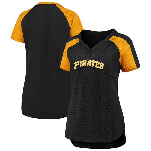 Lids Pittsburgh Pirates Fanatics Branded Women's Iconic League Diva Raglan  V-Neck T-Shirt - Black/Gold