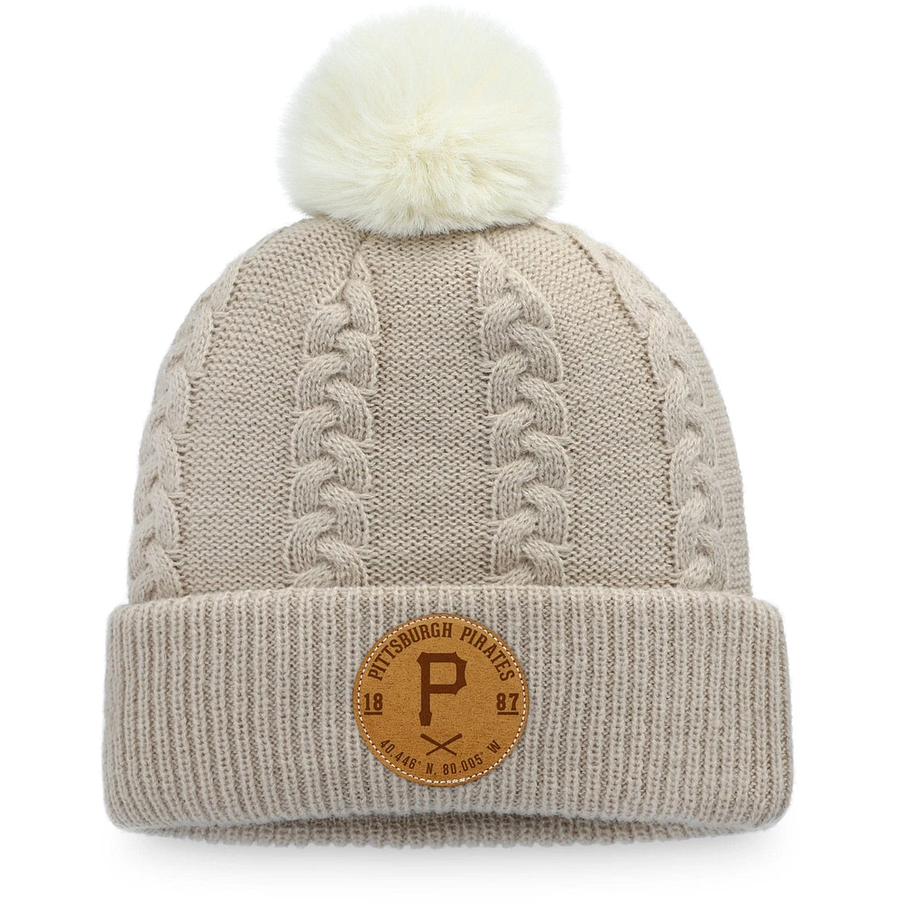 Bonnet en tricot à revers pour femmes Fanatics Natural Pittsburgh Pirates Outdoor Play avec pompon