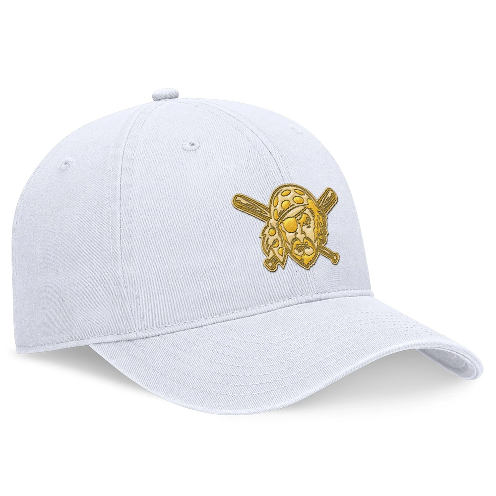 Casquette réglable ton sur ton Fanatics White Pittsburgh Pirates pour femmes