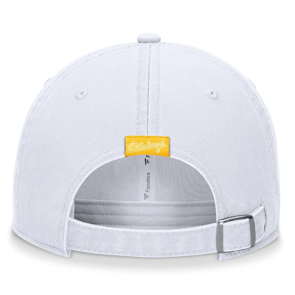 Casquette réglable ton sur ton Fanatics White Pittsburgh Pirates pour femmes