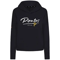 Sweat à capuche court noir Levelwear pour femme, motif Accolade Sweet Express des Pirates de Pittsburgh, mélange tricolore
