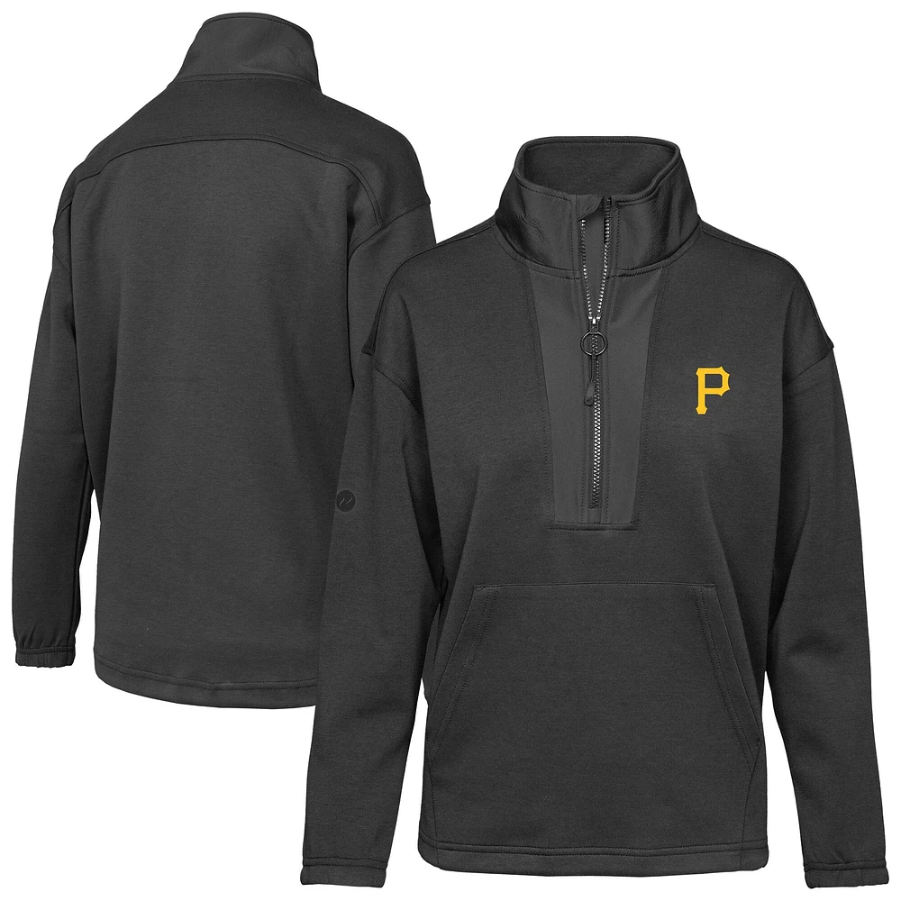 Veste à enfiler demi-zip noire Pittsburgh Pirates Await Insignia 2.0 pour femme Levelwear