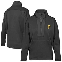 Veste à enfiler demi-zip noire Pittsburgh Pirates Await Insignia 2.0 pour femme Levelwear