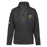 Veste à enfiler demi-zip noire Pittsburgh Pirates Await Insignia 2.0 pour femme Levelwear
