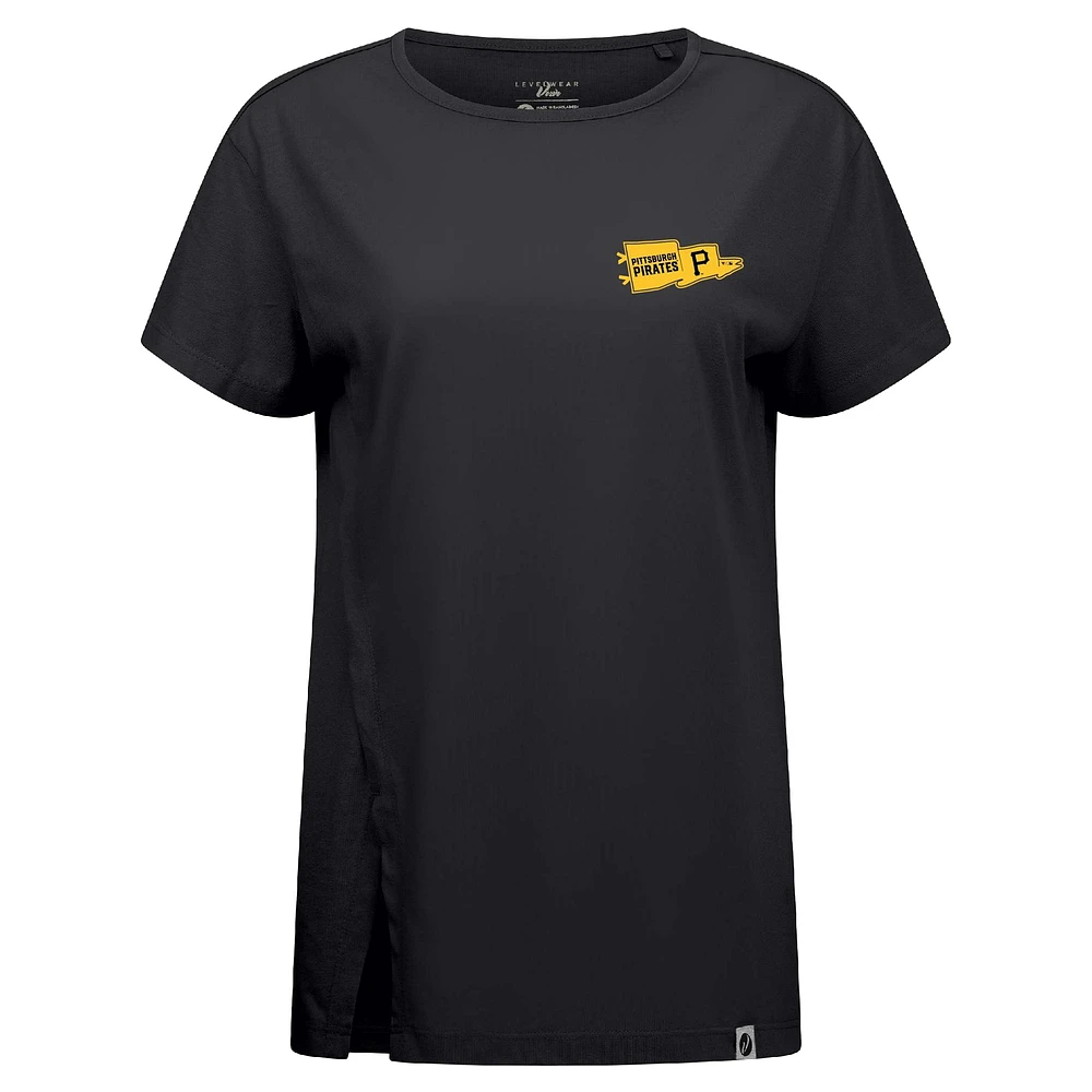 Women's Levelwear Black Pittsburgh Pirates Influx Rafters T-Shirt