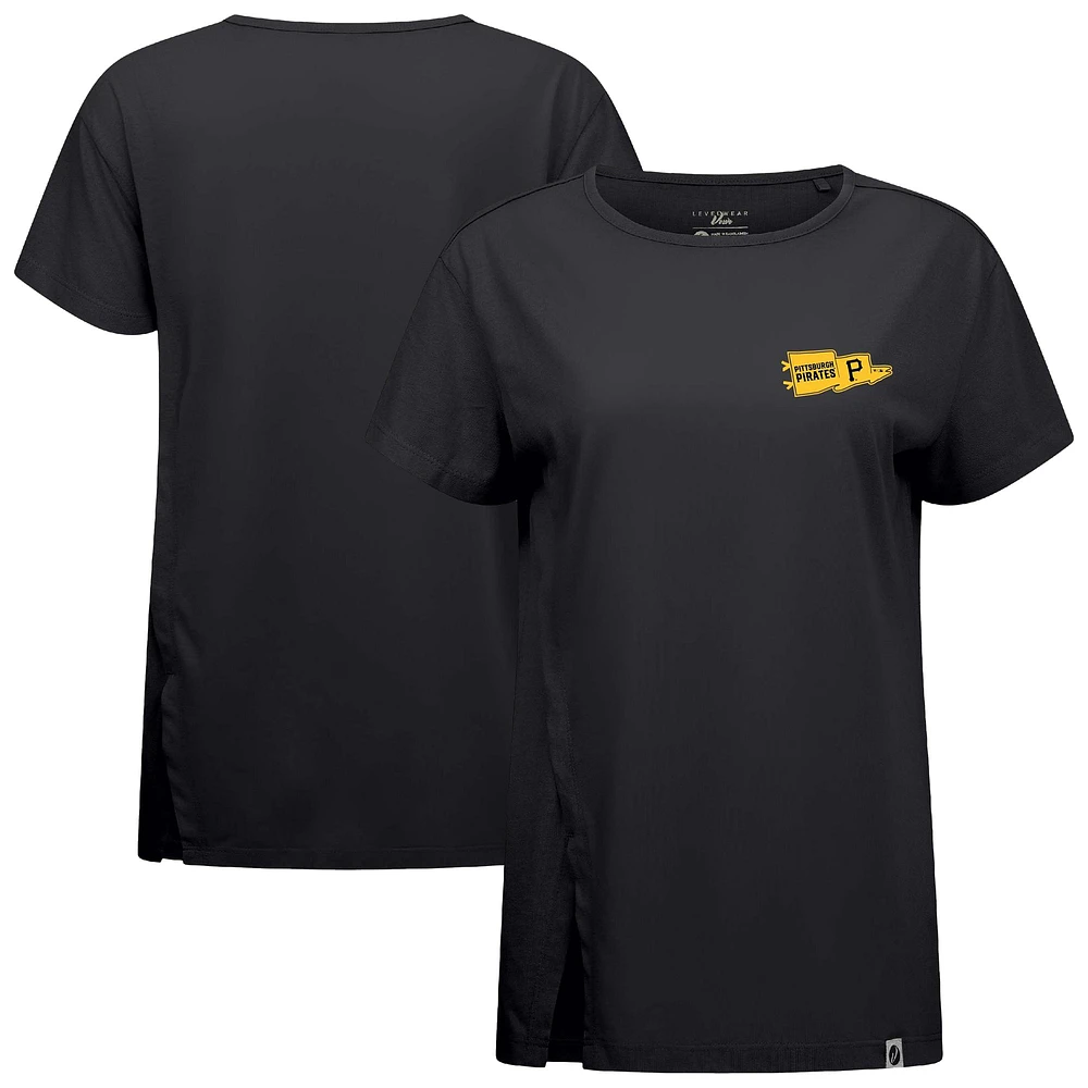 Women's Levelwear Black Pittsburgh Pirates Influx Rafters T-Shirt