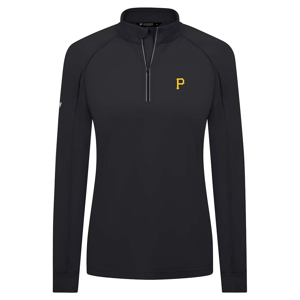 Haut à glissière quart de tour Kinetic Insignia 2.0 Raglan pour femme Levelwear, noir, des Pirates Pittsburgh