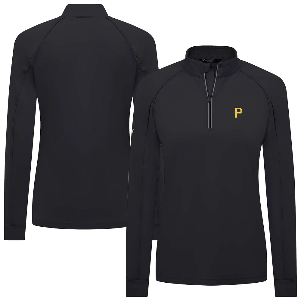 Haut à glissière quart de tour Kinetic Insignia 2.0 Raglan pour femme Levelwear, noir, des Pirates Pittsburgh